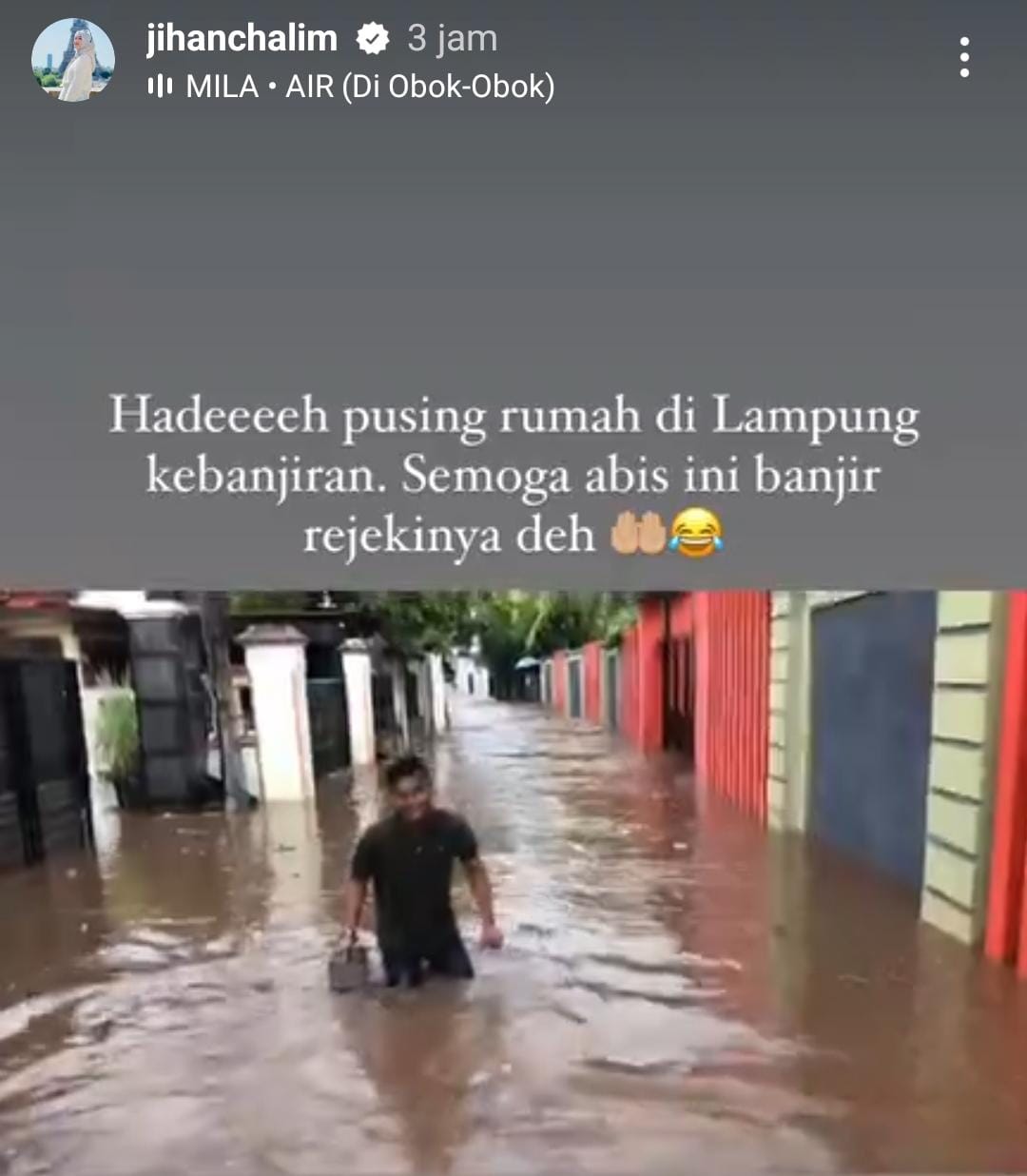 Waduh, Rumah Pribadi Wakil Gubernur Lampung Chusnunia Chalim Kebanjiran