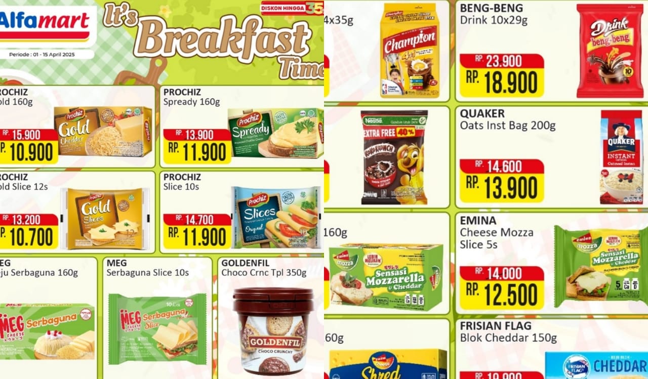 Promo Sarapan Hemat Alfamart di Akhir Pekan, Ada Diskon Hingga 35 Persen, Cek Produknya