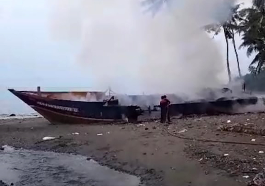 Kapal BN 62 Milik Dishub Tanggamus Hangus, Ada Dugaan Sengaja Dibakar