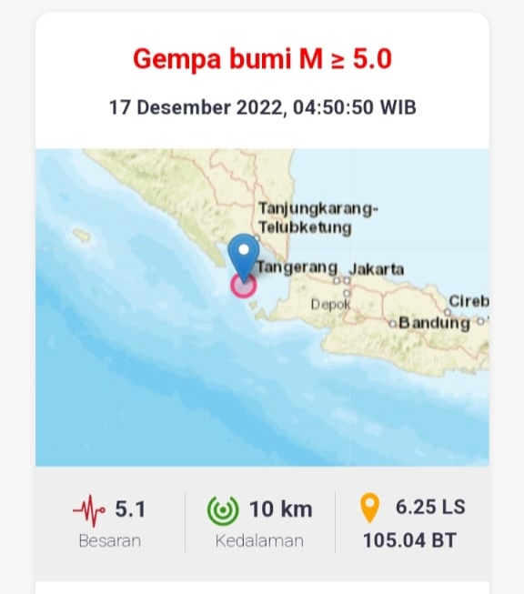 Gempa Banten Terasa Hingga Pringsewu, Getarannya...