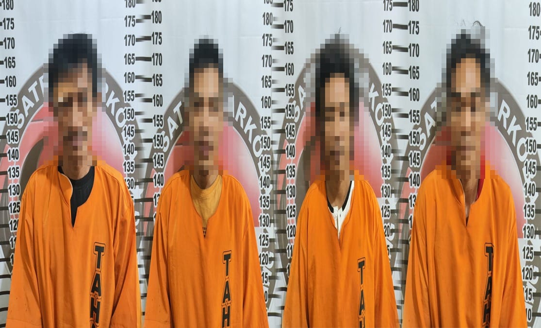 Pesta Narkoba, 4 Warga Tulang Bawang Diciduk Polisi di Menggala Timur