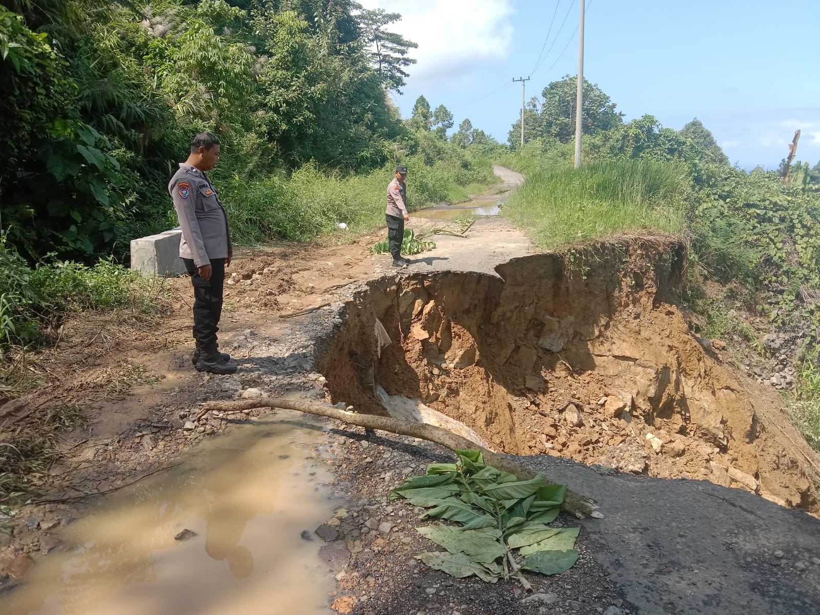 Waduh! Jalan Penghubung Antar Pekon di Kecamatan Kelumbayan Longsor