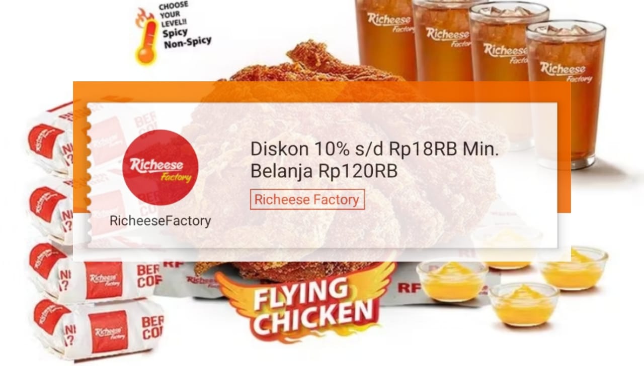 Promo ShopeeFood Hari Ini, Dapatkan Diskon Richeese Factory Lampung Sampai 10 Persen