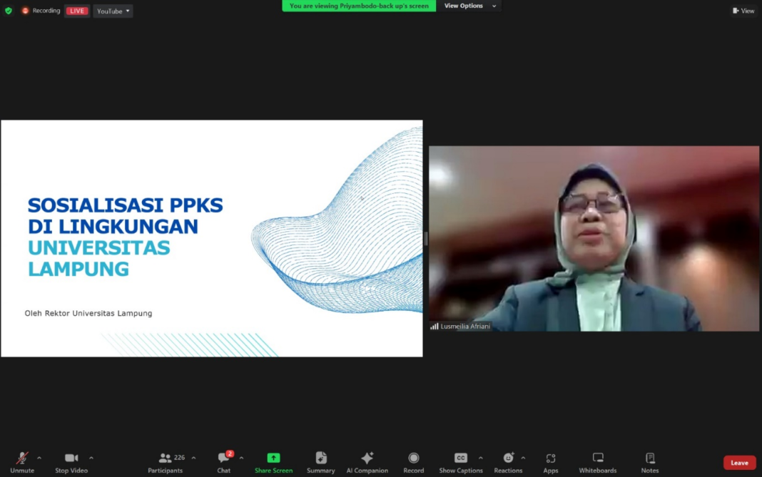 Rektor Unila Bahas Kekerasan Seksual di Perguruan Tinggi