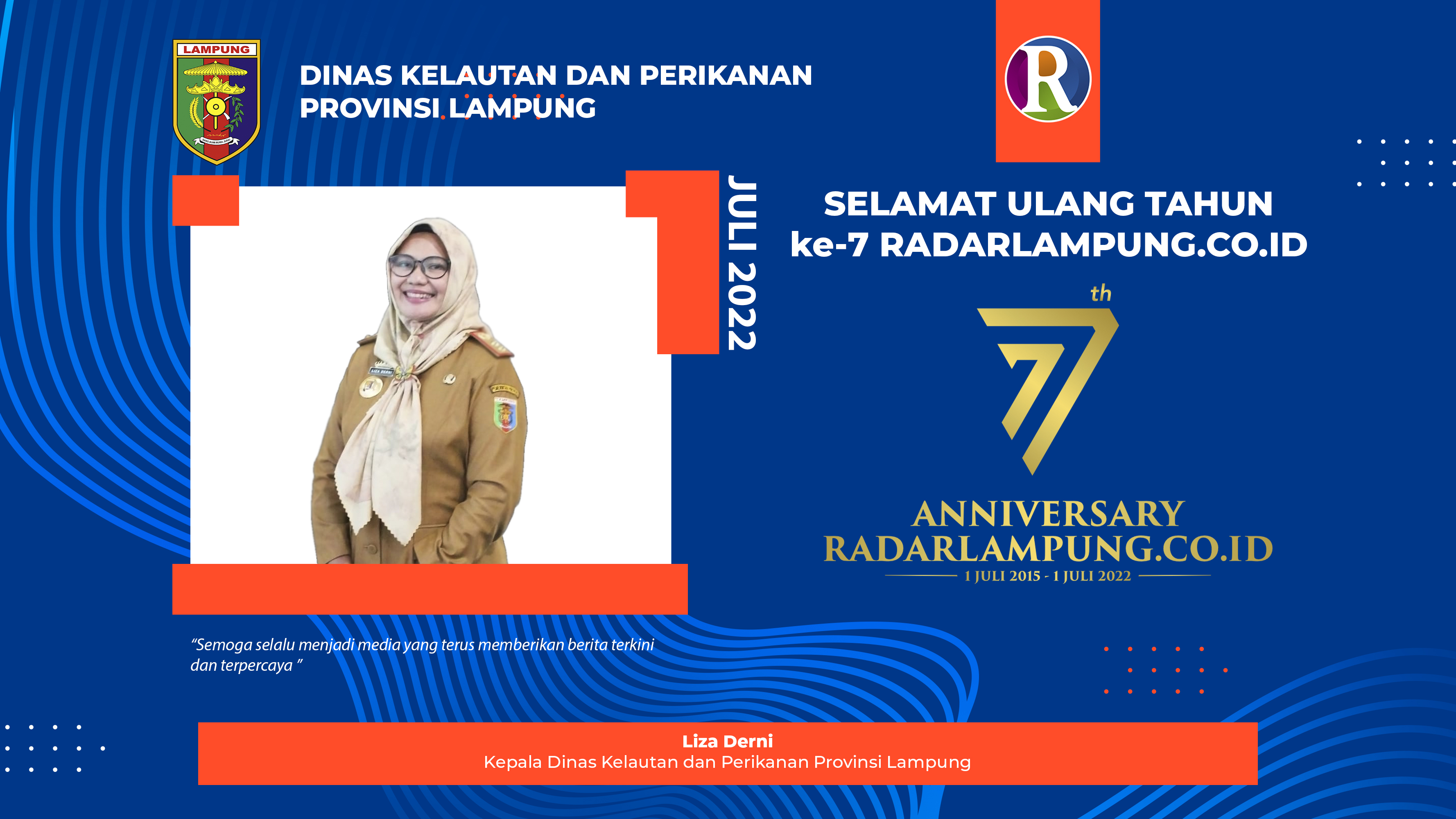 Dinas Kelautan dan Perikanan Provinsi Lampung Mengucapkan Selamat Hari Jadi ke-7 Radar Lampung Online