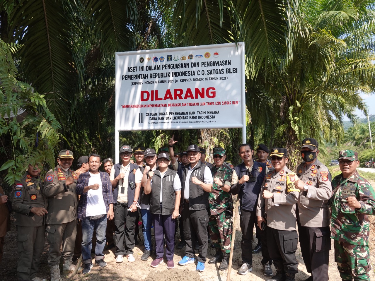 Satgas BLBI Pasang Plang Aset Eks BPPN di Tanah 997,95 Ha