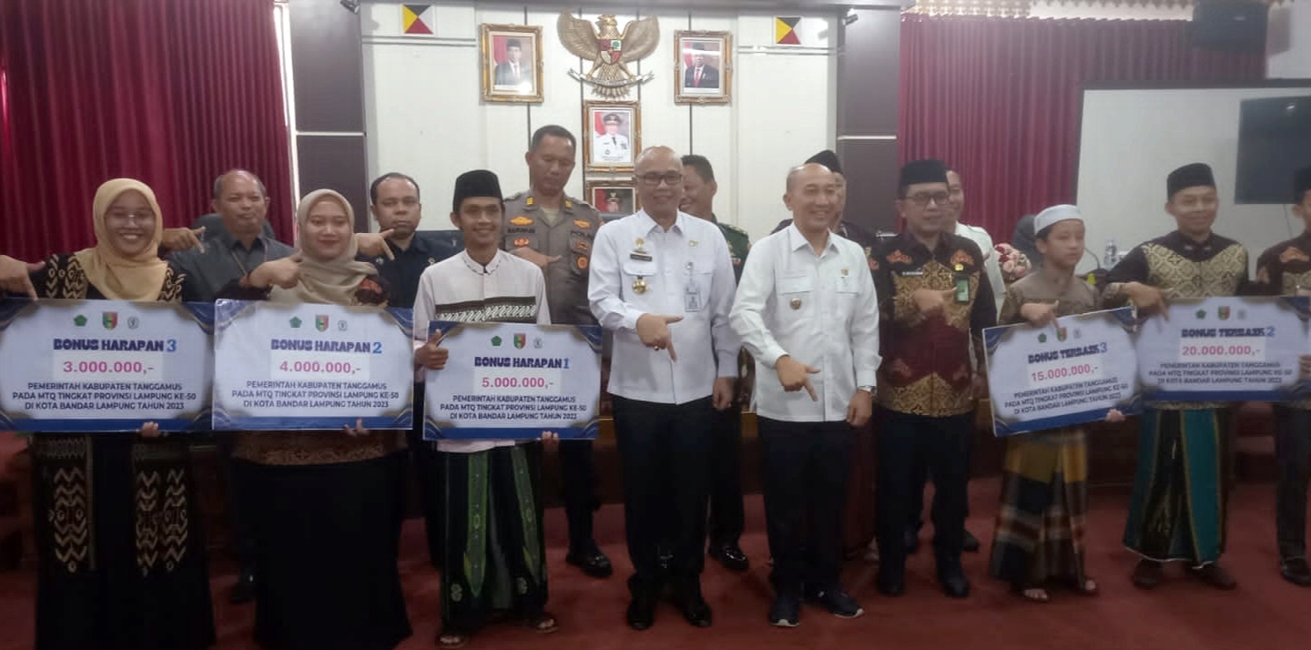 Alhamdulillah, Bonus untuk Kafilah Tanggamus yang Bertanding Dalam MTQ Ke-50 Tingkat Provinsi Lampung