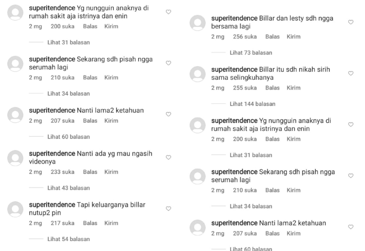 Viral, Akun Anonim Ungkap Lesty Tak Lagi Serumah Dengan Rizky Billar