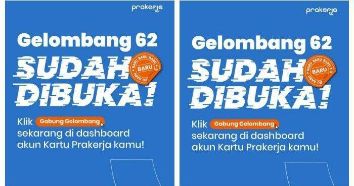 Kartu Prakerja Gelombang 62 Resmi Dibuka, Akses Linknya Sekarang