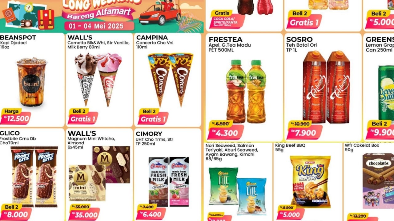 Promo Alfamart Spesial Long Weekend di Awal Mei 2025, Ada Ice Cream Hingga Camilan Gurih, Ini Produknya