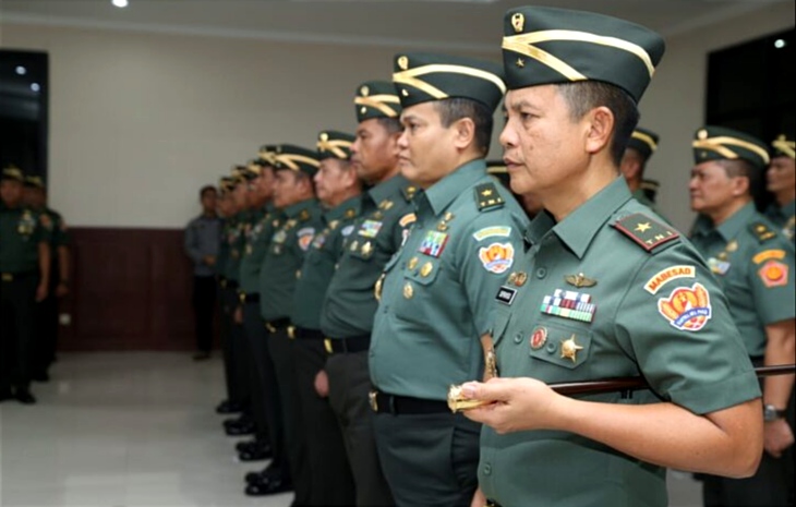 24 Perwira TNI Angkatan Darat Naik Pangkat, 21 Pecah Bintang