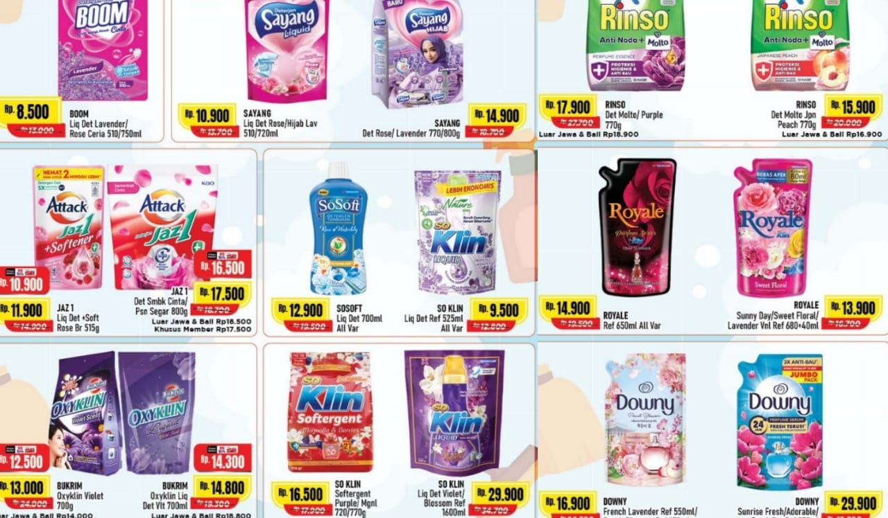 Belanja Murah Deterjen Hingga Pewangi Pakaian Dalam Penawaran Promo Home Care Alfamart, Cek Produk dan Harga