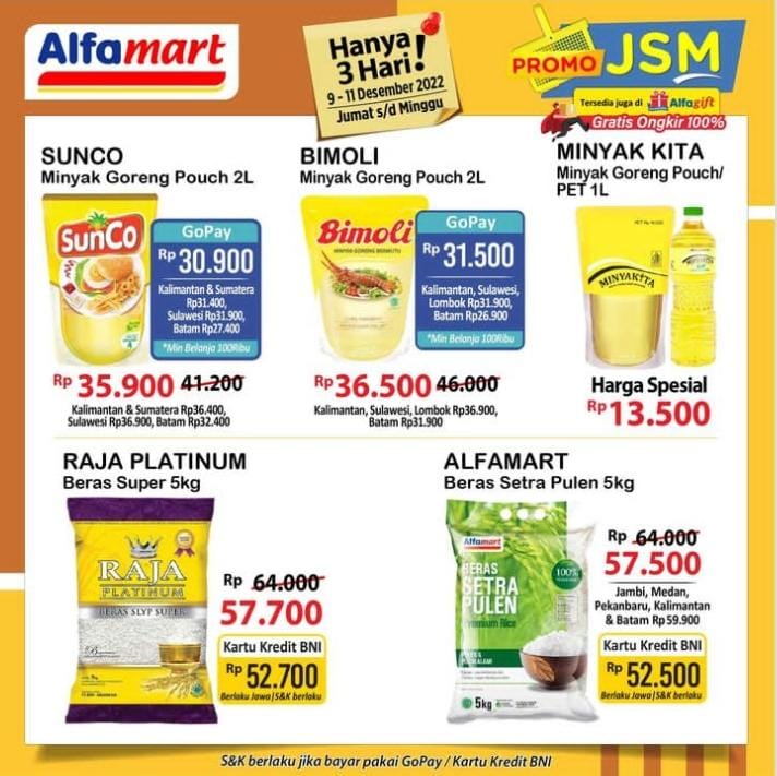 Promo JSM Alfamart Hingga 11 Desember 2022, Tersedia Juga di Alfagift Gratis Ongkir 100 Persen