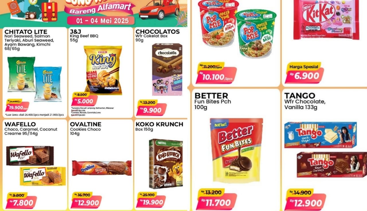 Promo Camilan Favorit dari Alfamart, Habiskan Long Weekend Dengan Santai Bersama Keluarga, Cek Katalognya