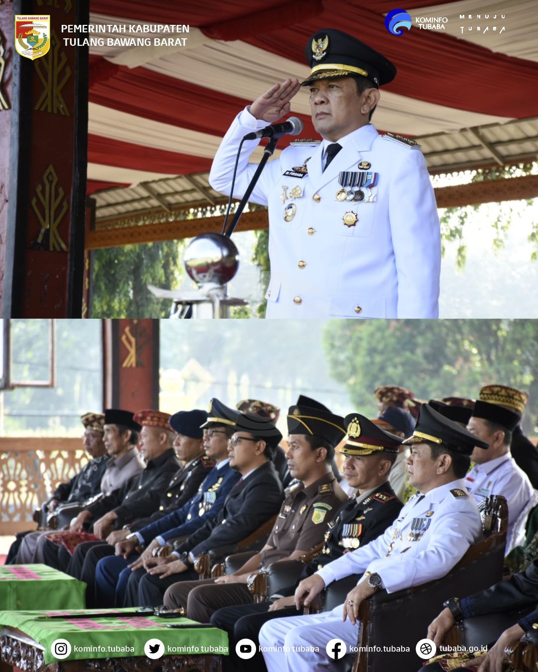 M. Firsada Pimpin Upacara Peringatan HUT Ke 15 Kabupaten Tubaba