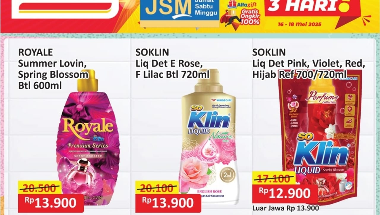 Promo Deterjen Murah Spesial 17 Mei 2025 di Alfamart, Belanja Hemat Mulai Rp12.900, Cek Produknya
