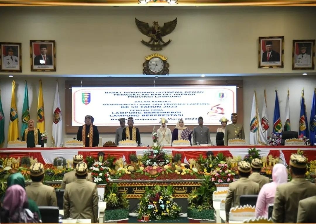 Paripurna Istimewa Peringatan HUT Ke-59 Provinsi Lampung, Ketua DPRD Lampung: Mari Bergandeng Tangan Bangun L