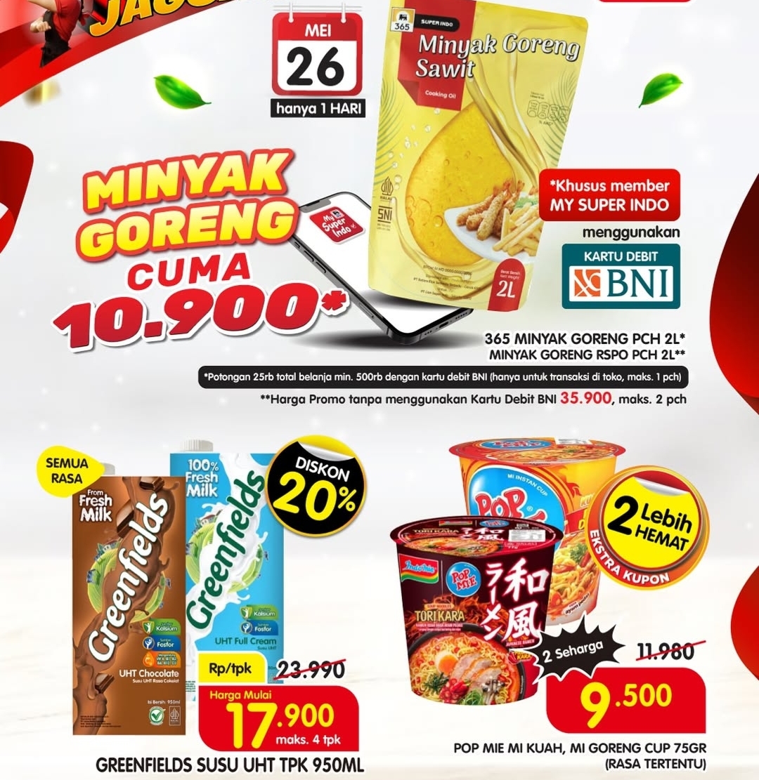 Update Promo 1 Hari Superindo: Minyak Goreng 2 Liter Cuma Rp 10.900 Melalui Kartu Debit BNI