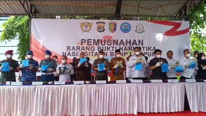 BNNP Lampung Musnahkan 14,9 Kg Sabu Jaringan Aceh, Tiga Tersangka Terancam Hukuman Mati