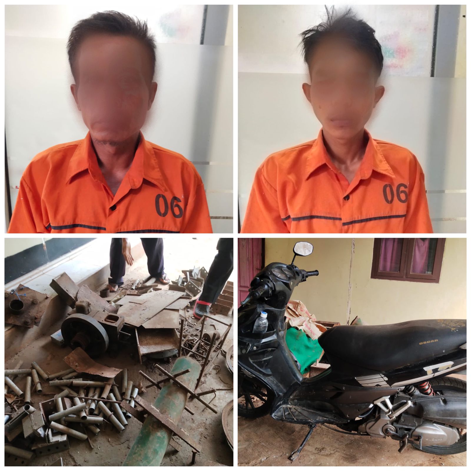 Bobol Gudang Besi Rongsokan, 2 Warga Bandar Lampung Diamankan Polsek Bandar Sribowono
