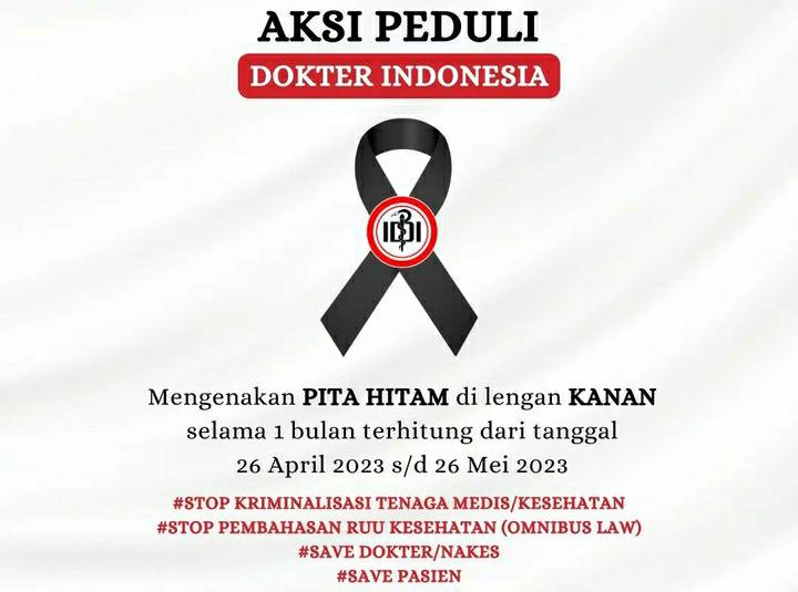 Ungkap Keprihatinan, IDI Gelar Aksi Pita Hitam Selama Sebulan