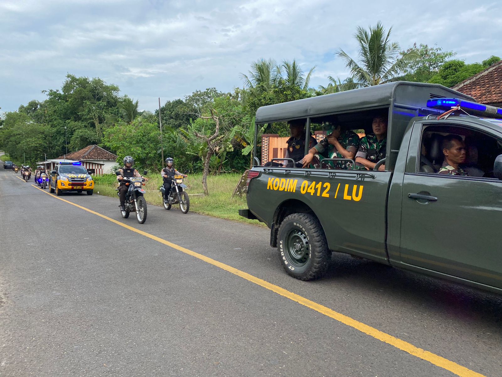 Jaga Kamtibmas, Polres Lampura dan Kodim 0412 Gelar Patroli Bersama