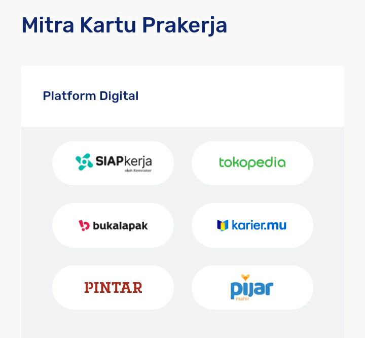 Catat! Hanya Ini Daftar Mitra Job Platform Kartu Prakerja 2023 yang Terdaftar