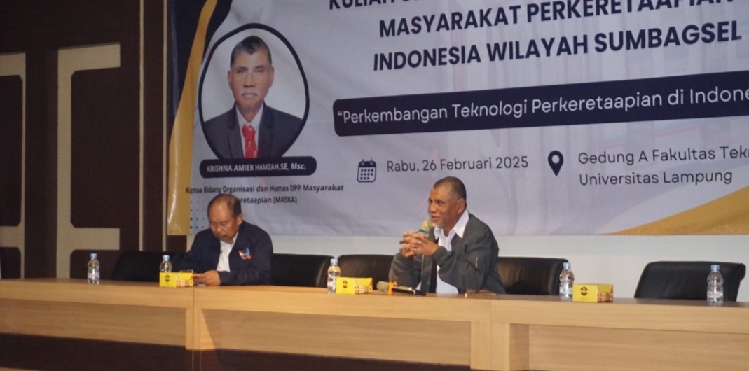 Berkolaborasi Dengan Masyarakat Perkeretaapian Indonesia, FT Unila Laksanakan Perkuliahan Umum