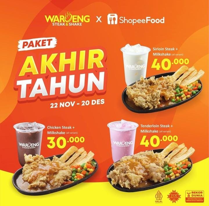 Waroeng Steak dan Shake Spesial Promo Akhir Tahun Hingga 20 Desember 2022, Harga Mulai Rp 30 Ribu