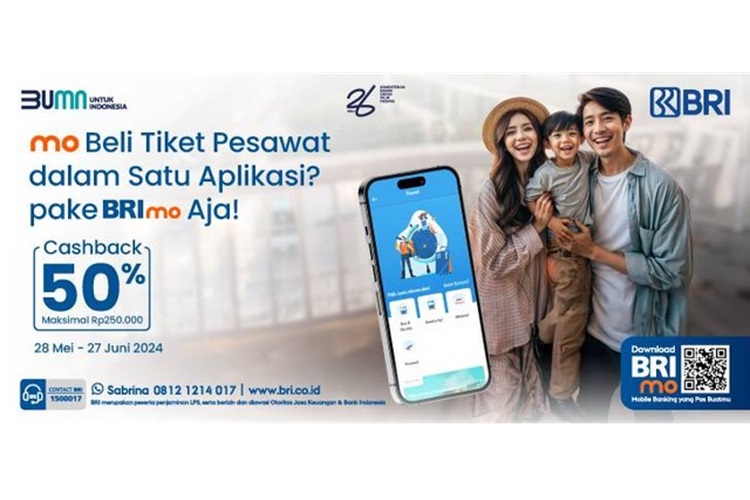 Liburan Sekolah Makin Hemat dengan Promo Cashback 50 Persen Tiket Pesawat di BRImo