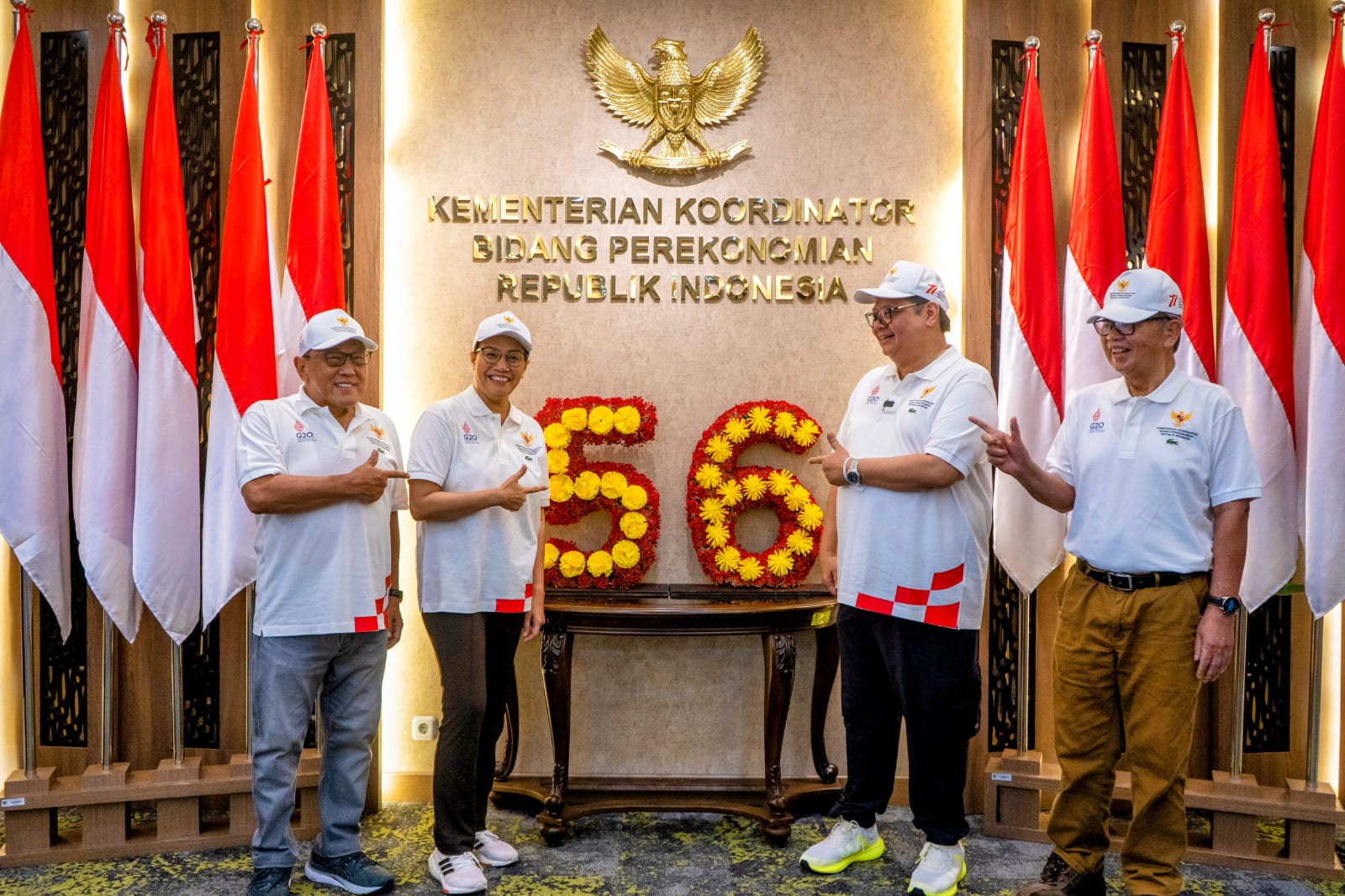 Kompak, 4 Menko Perekonomian Semarakkan HUT ke-77 RI dan HUT ke-56 Kemenko Perekonomian
