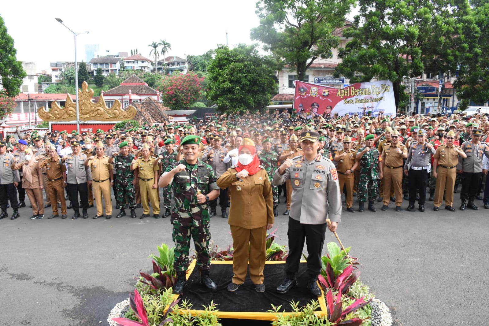 Pemkot Bandar Lampung Bersama TNI-Polri Gelar Apel Tiga Pilar, Ini Tujuannya