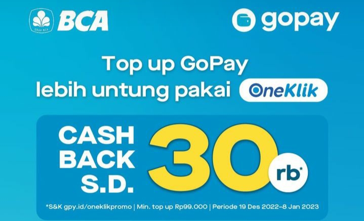 Yuk Top Up Gopay Pakai Promo OneKlik, Dapatkan Cashback-nya