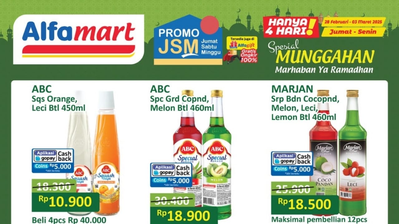 Promo JSM Alfamart Spesial Munggahan Untuk Aneka Produk Sirup, Cek Katalognya