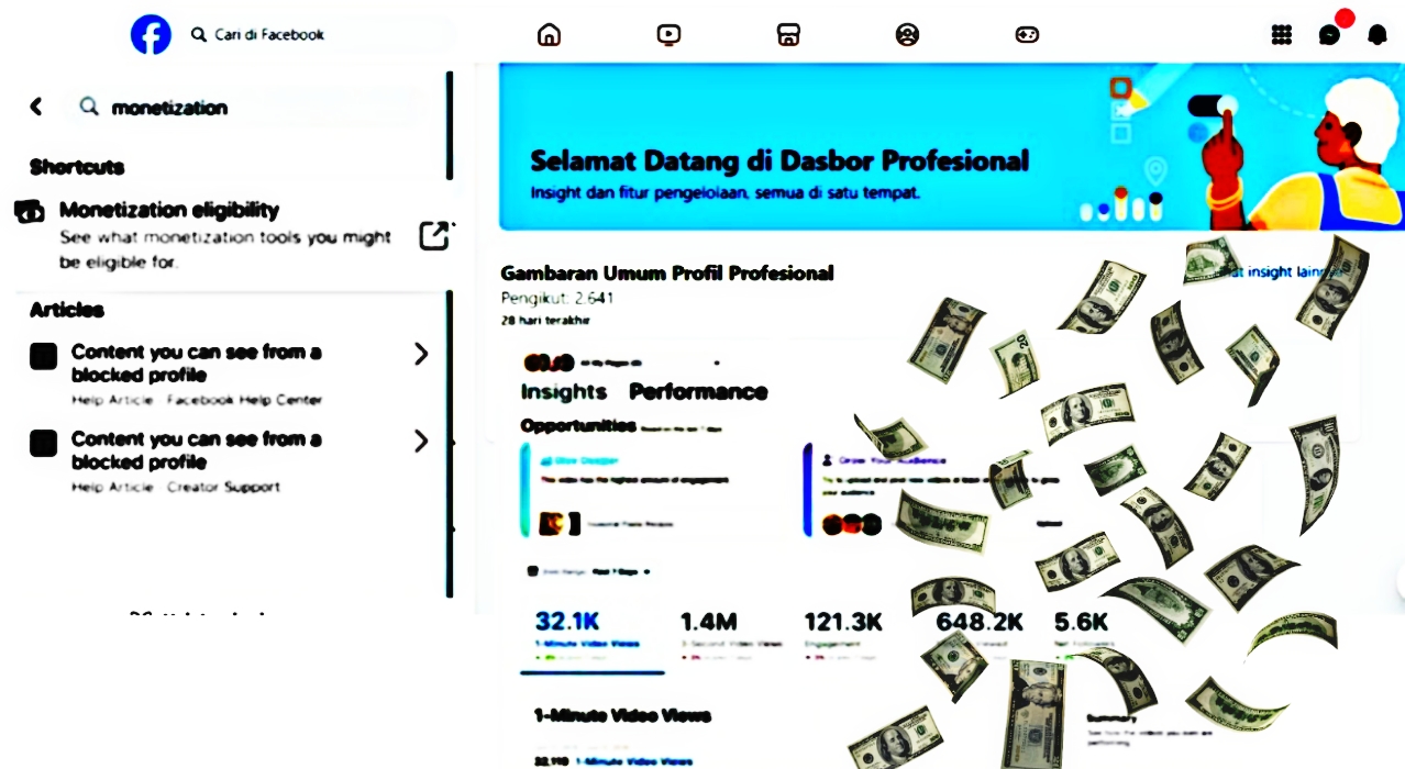 Begini Cara Mudah Aktifkan Mode Profesional Facebook Pro, Modal Upload Konten Bisa Dapat Cuan
