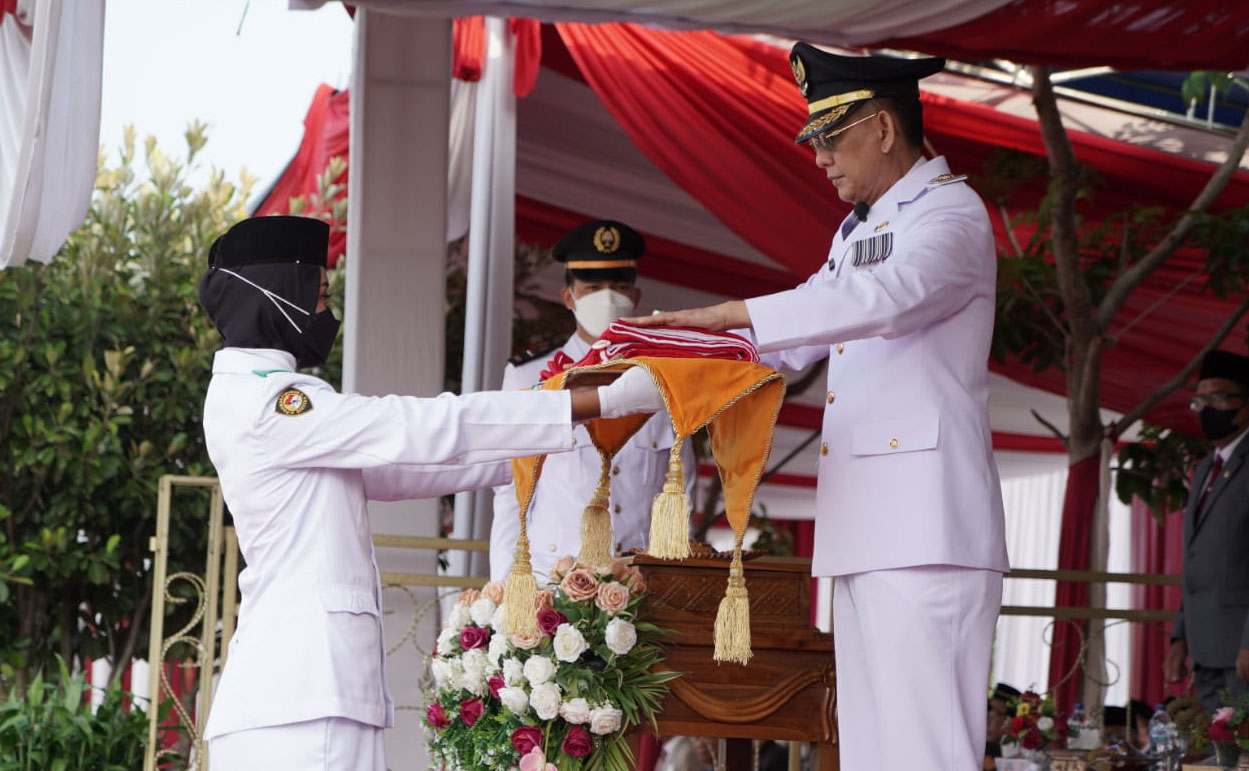 Pemkab Pringsewu Gelar Upacara Peringatan HUT Ke-77 Kemerdekaan RI