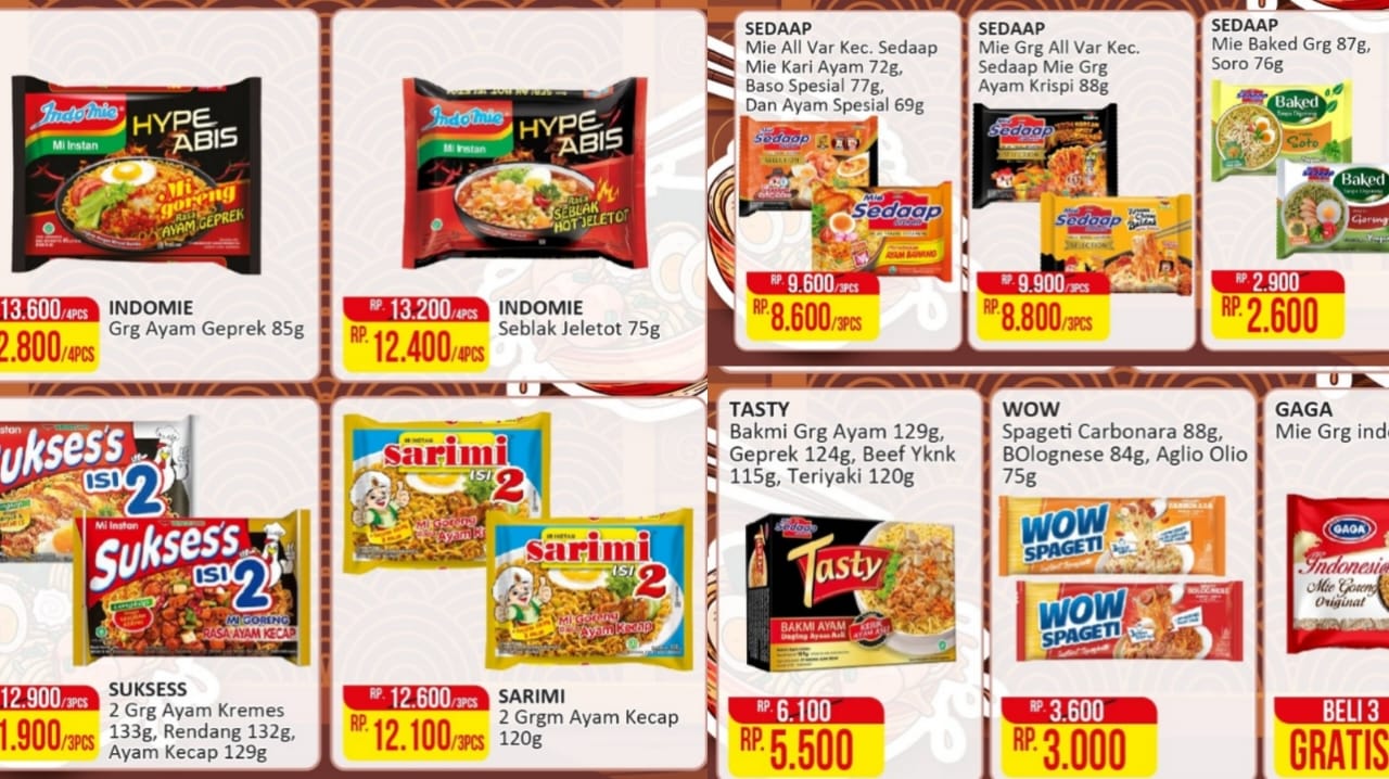 Promo Mie Instant di Alfamart Buat Kalian yang Sudah Bosan Makan Opor dan Rendang, Cek Produk-Produknya