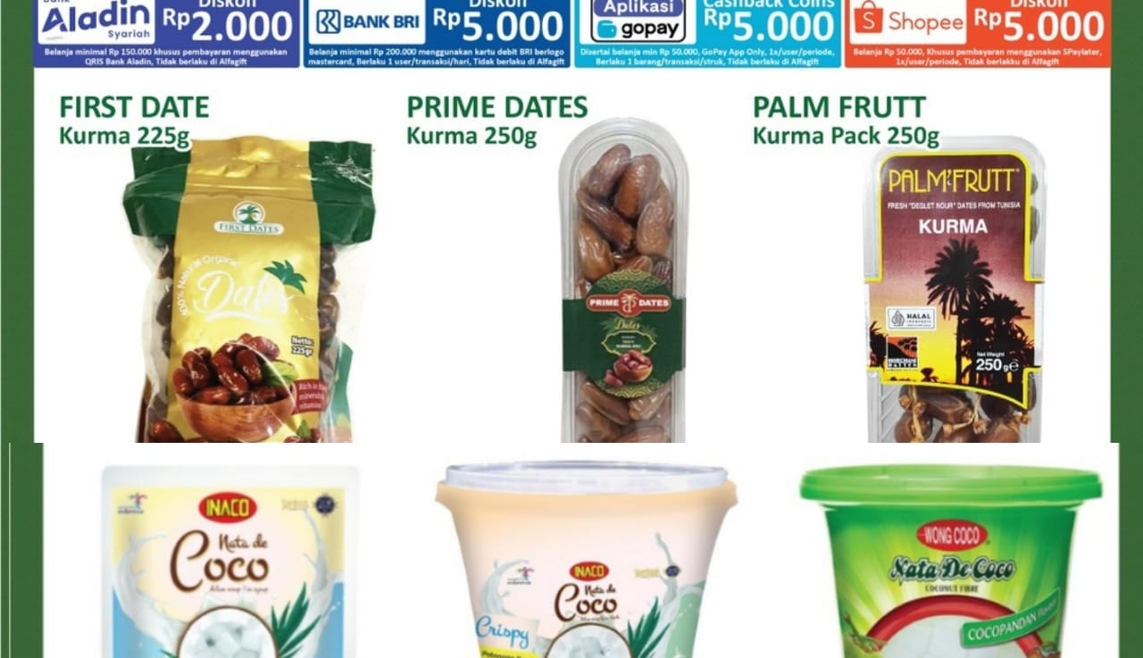 Promo Alfamart 3 Hari Berturut-Turut, Ada Kurma dan Nata De Coco