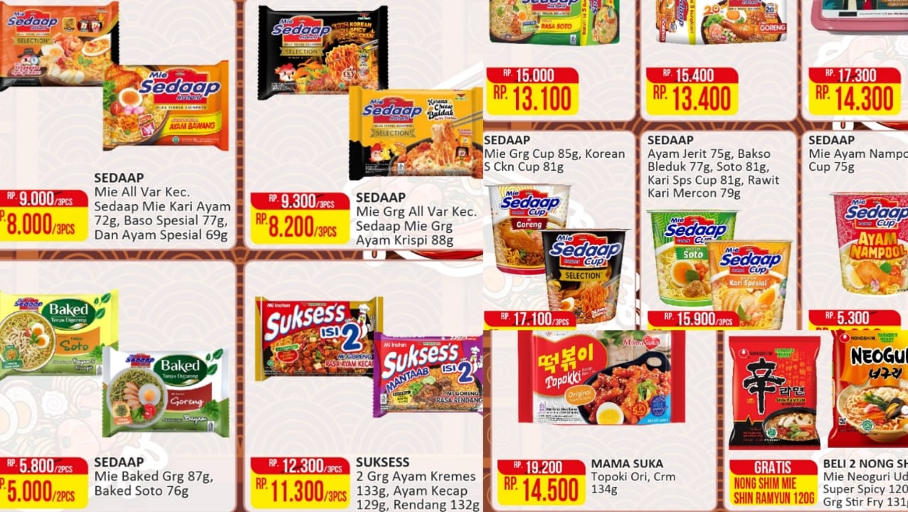 Belanja Super Hemat Produk Mie Instant di Alfamart Untuk Stok Mingguan
