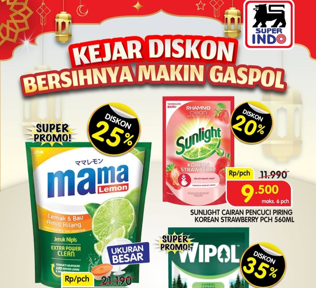 Emak Emak Wajib Merapat, Kejar Diskon 35 Persen, Bersih Makin Gaspol, Promo Superindo hingga Besok