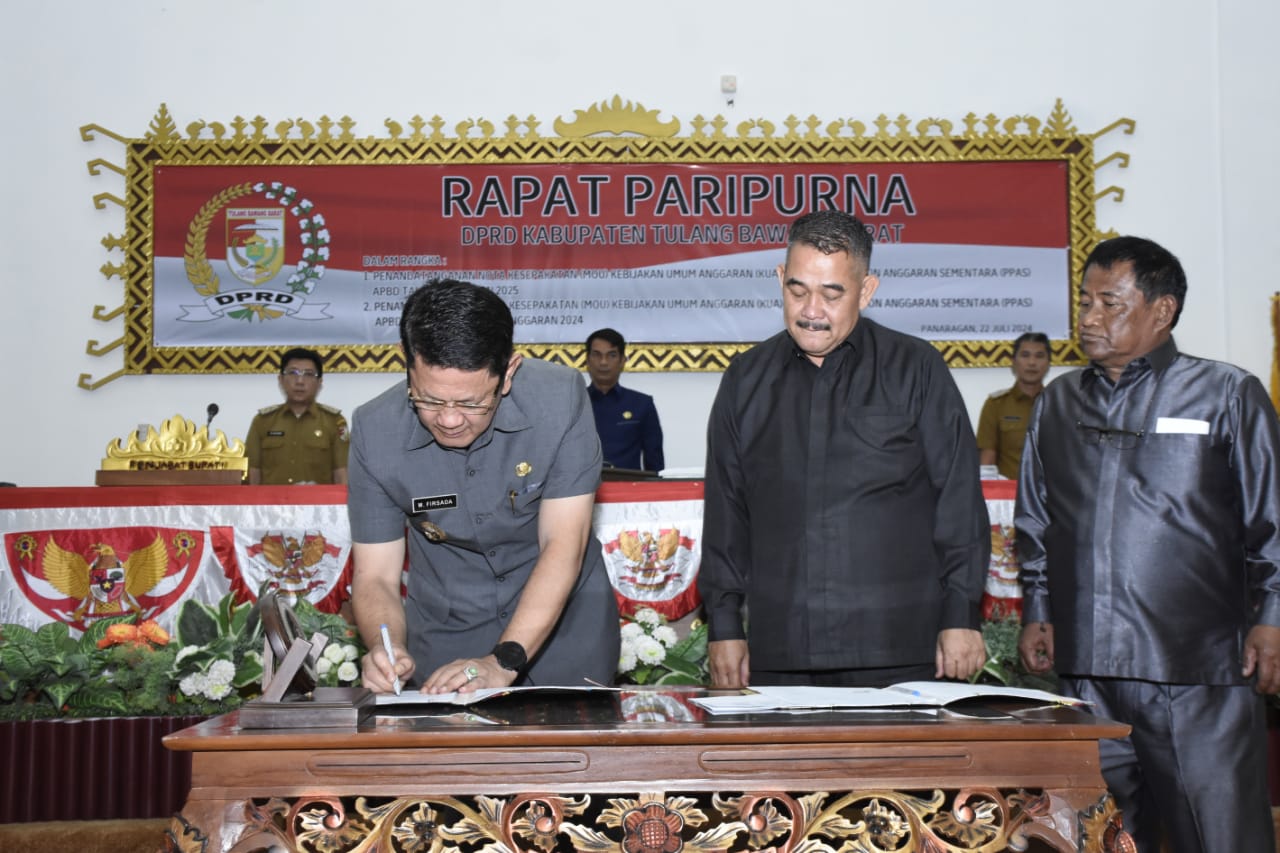 Pj. Bupati-DPRD Tubaba Setujui KUA PPAS APBD Perubahan 2024