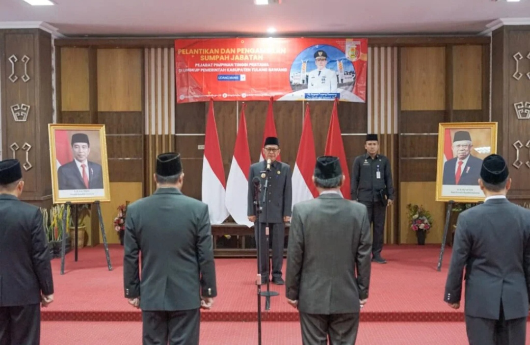 Pj Bupati Tulang Bawang Qudrotul Ikhwan Lantik 6 Pejabat Pimpinan Tinggi Pratama, Berikut Ini Nama-Namanya