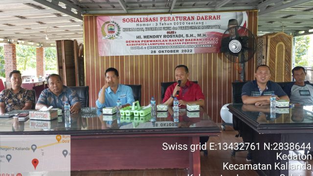 Ketua DPRD Lamsel Sosialisasikan Perda No. 3 Tahun 2020