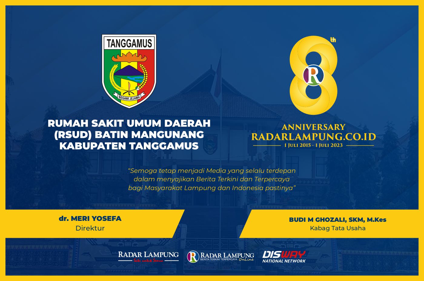 RSUD Batin Mangunang: Selamat Milad Radar Lampung Online ke-8