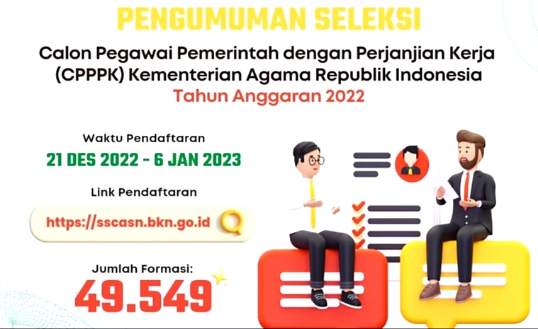 Kemenag Buka Seleksi PPPK untuk 49.549 Formasi, Simak Tata Cara Pendaftarannya