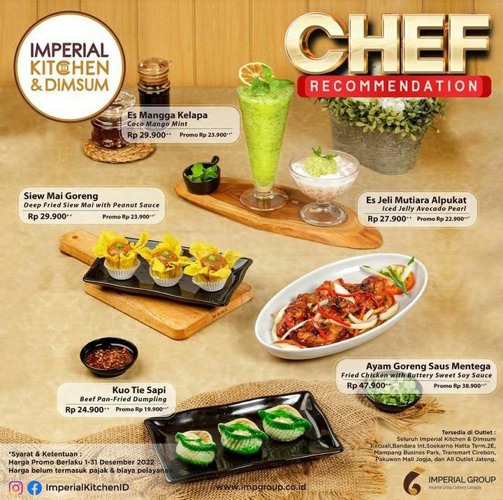 Promo Menu Baru Chef Recommendation Imperial Kitchen & Dimsum, Harga Spesial Sampai 31 Desember 2022