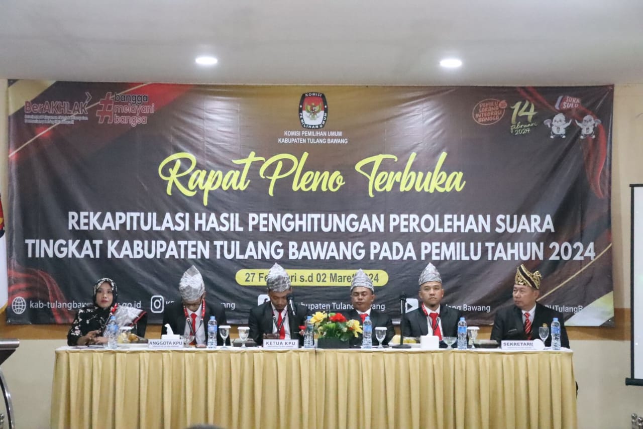 Rekapitulasi Penghitungan Suara Pemilu Tulang Bawang Digelar 3 Hari, Sehari 5 Kecamatan