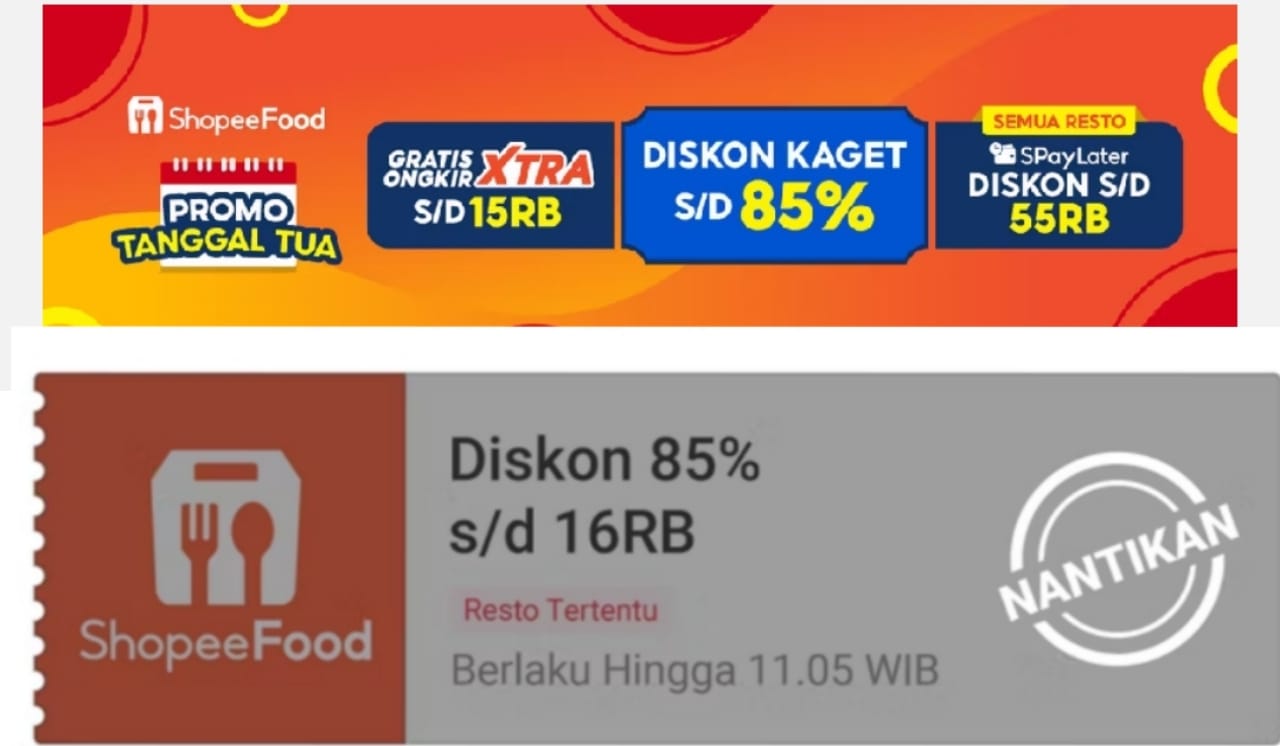 Promo ShopeeFood Spesial Tanggal Tua, Dapatkan Diskon Kaget Sampai 85 Persen Dengan Gratis Ongkir Ekstra