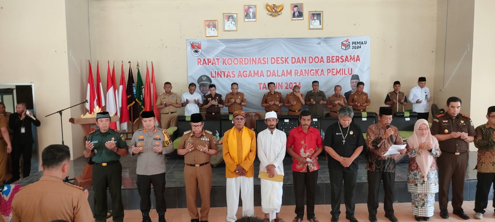 Forkopimda Pemkab Mesuji, Doa Bersama Lintas Agama Jelang Pemilu Damai 2024