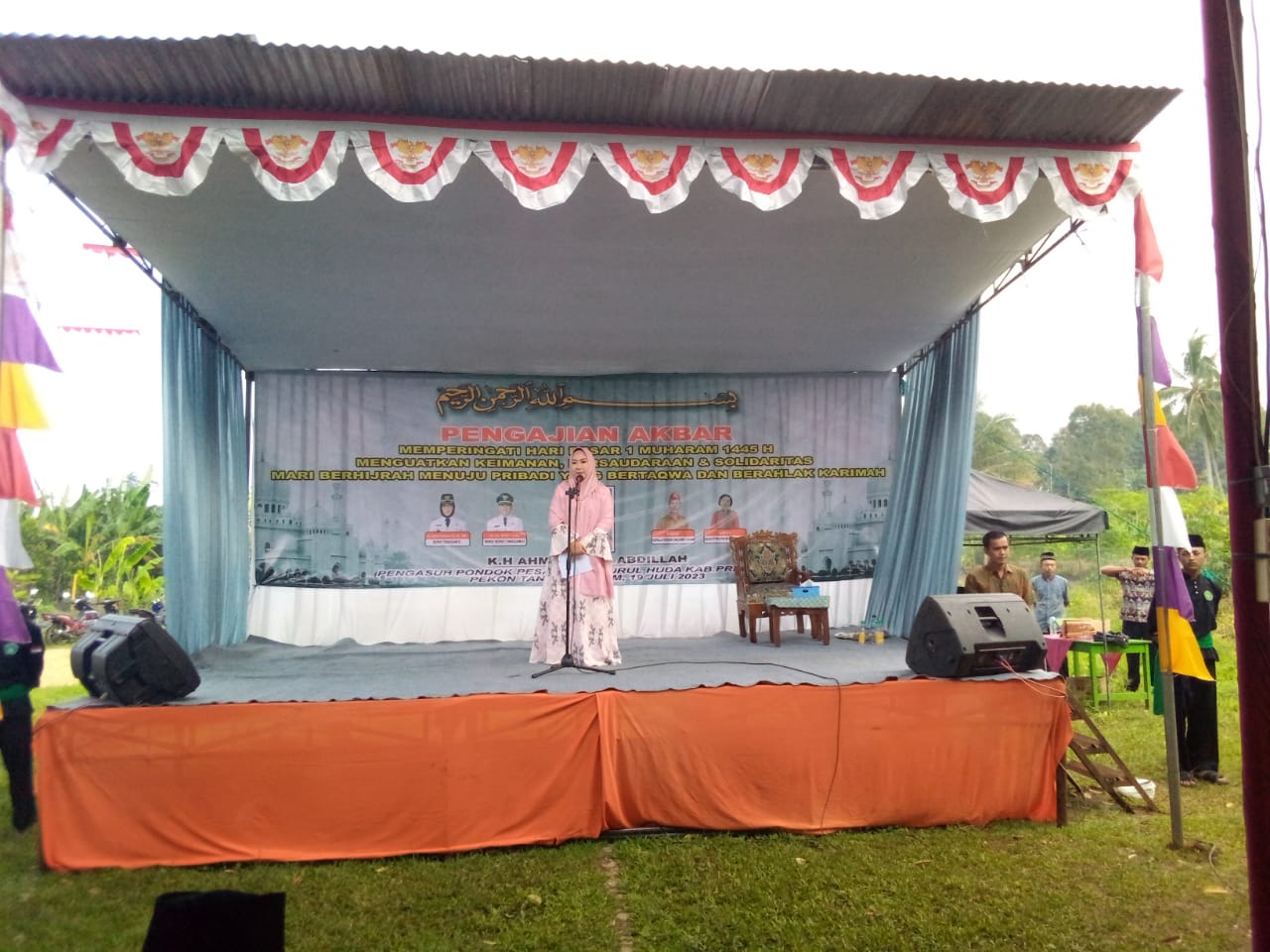 Bupati Tanggamus Hadiri Pengajian Akbar Tahun Baru Islam 1445 di Tanjung Anom Kotaagung Timur, Ini Pesannya
